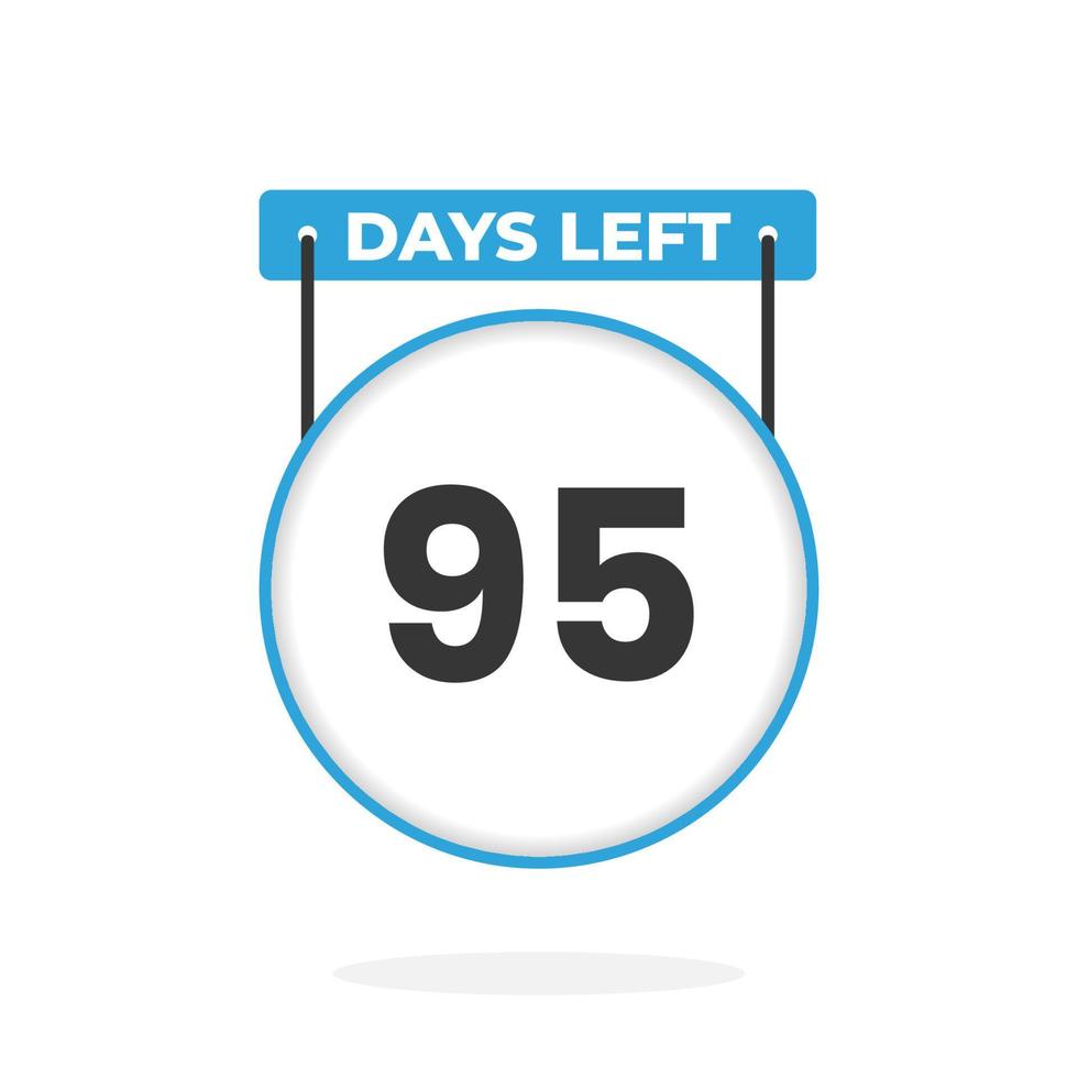 95 Days Left Countdown for sales promotion. 95 days left to go Promotional sales banner vector