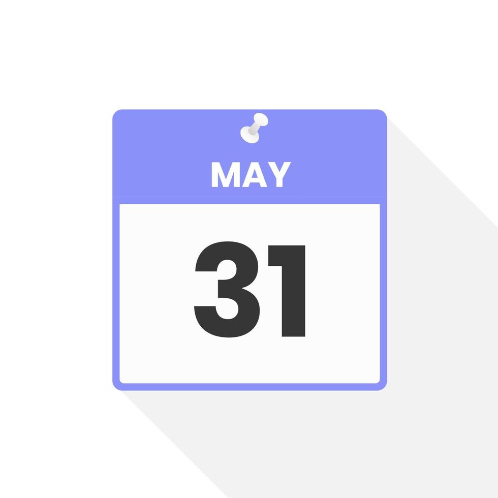 May 31 calendar icon. Date,  Month calendar icon vector illustration