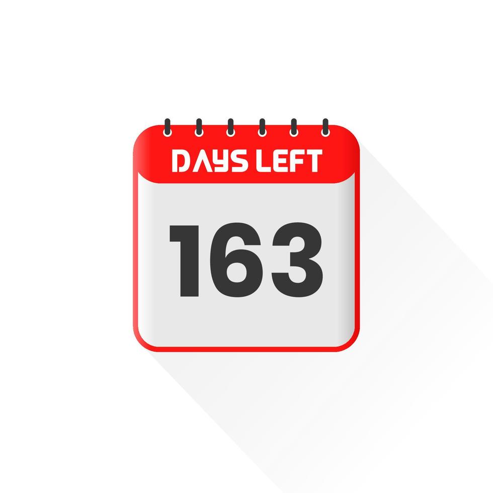 Countdown icon 163 Days Left for sales promotion. Promotional sales banner 163 days left to go vector