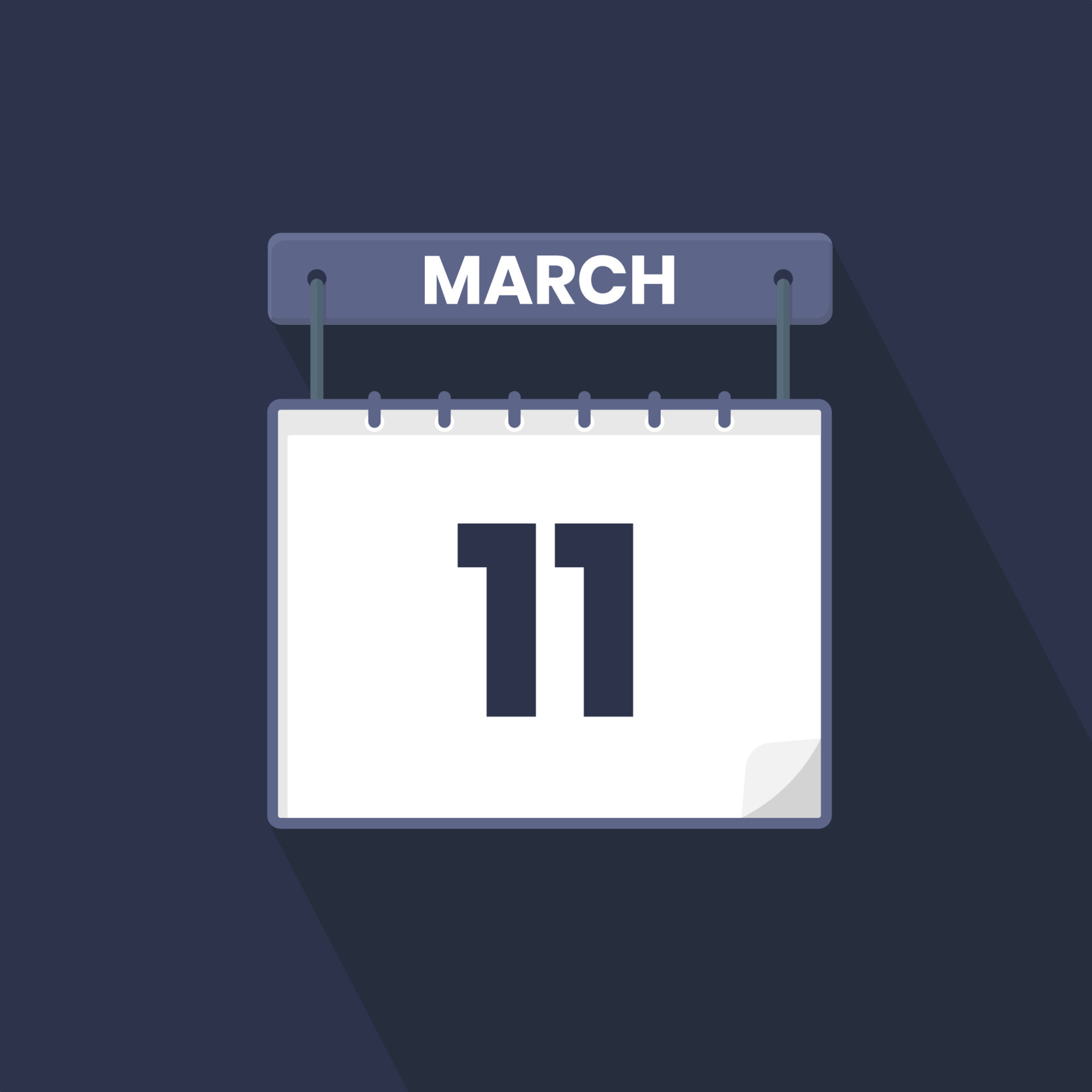 11th March calendar icon March 11 calendar Date Month icon vector 11th March calendar icon March 11 calendar Date Month icon vector