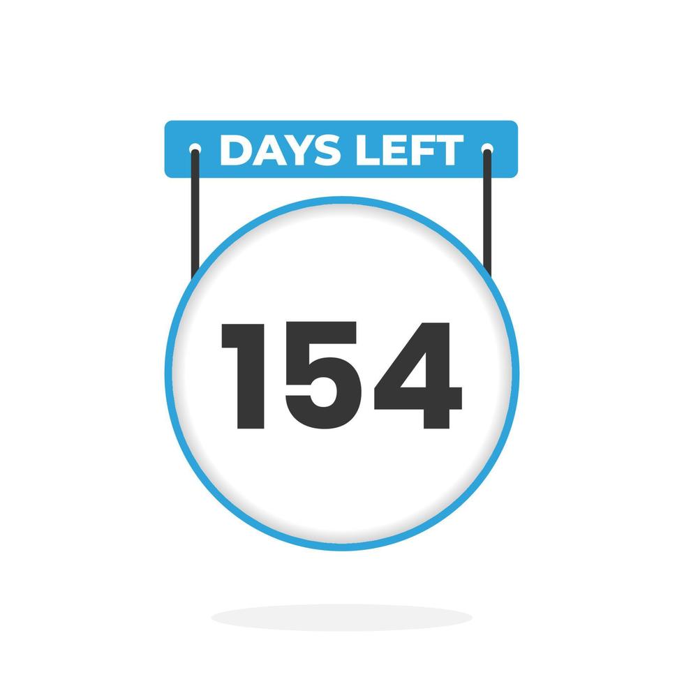 154 Days Left Countdown for sales promotion. 154 days left to go Promotional sales banner vector