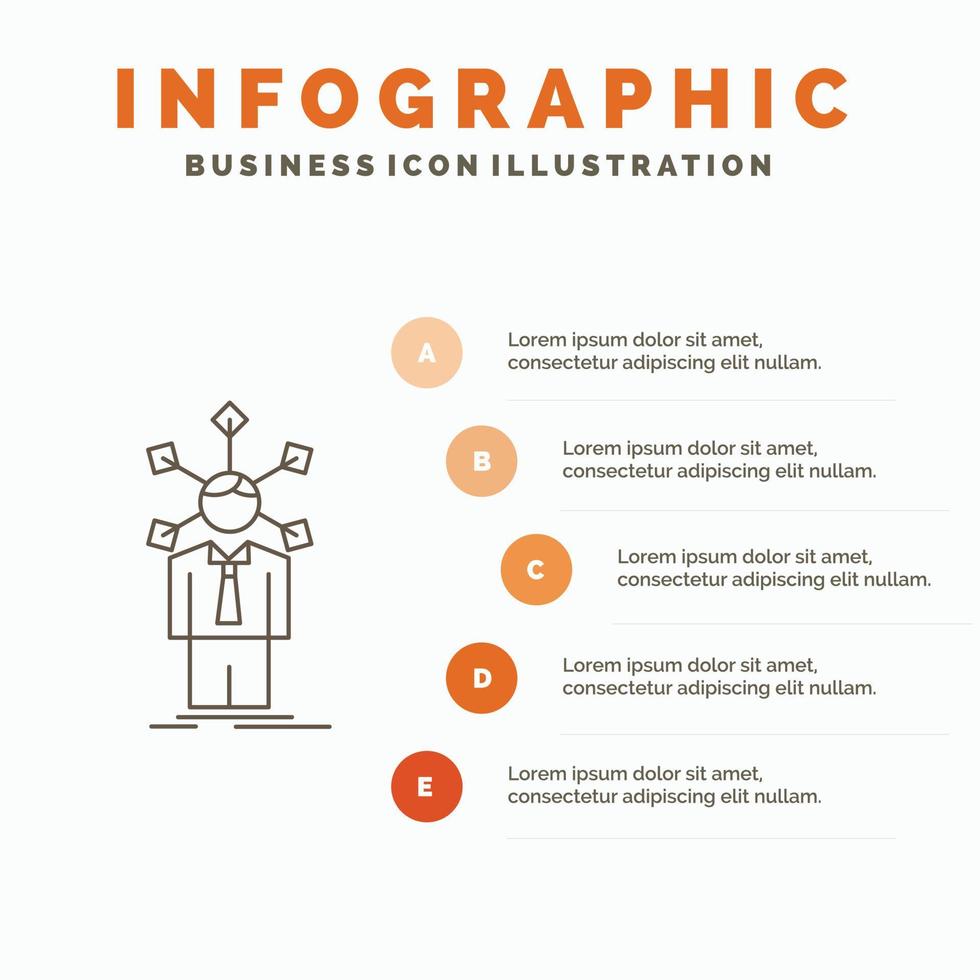 development. human. network. personality. self Infographics Template for Website and Presentation. Line Gray icon with Orange infographic style vector illustration