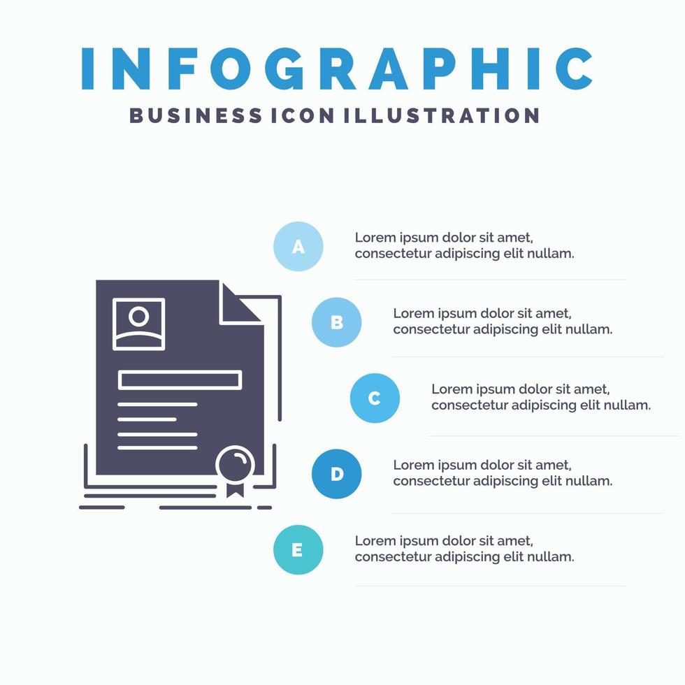 Contract. badge. Business. agreement. certificate Infographics Template for Website and Presentation. GLyph Gray icon with Blue infographic style vector illustration.