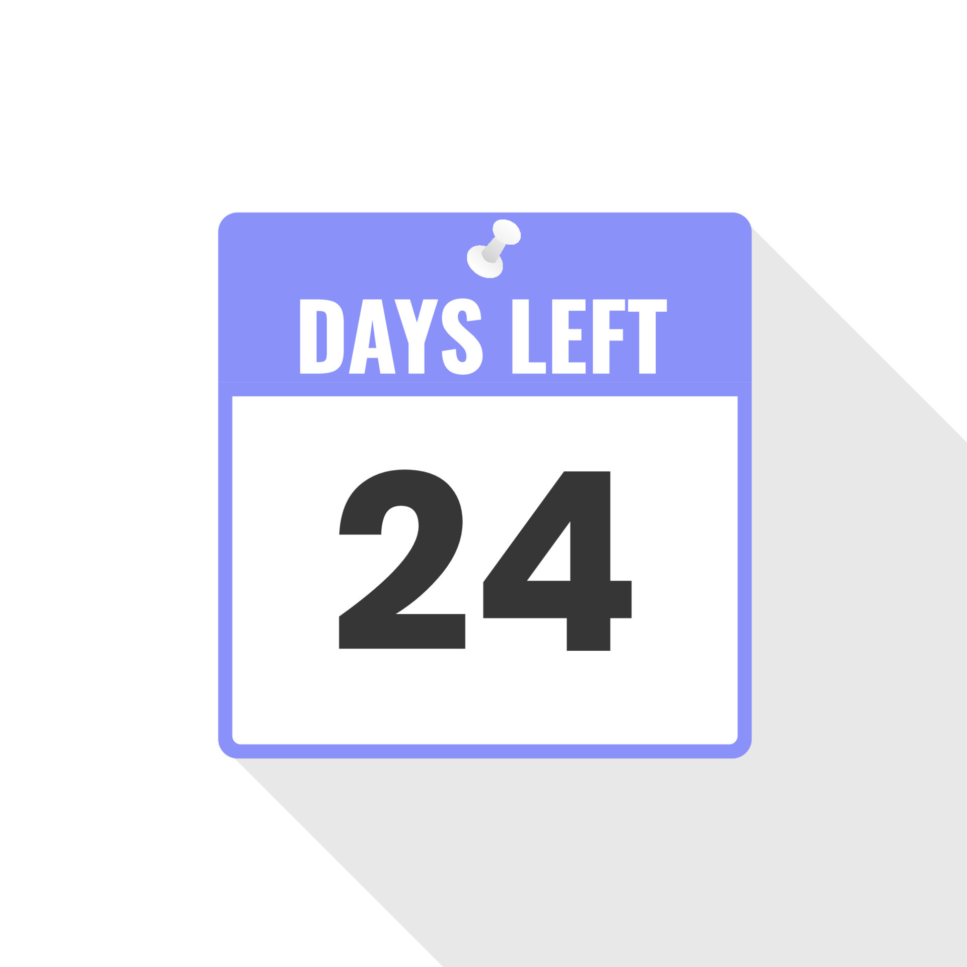 24 Days Left Countdown sales icon. 24 days left to go Promotional