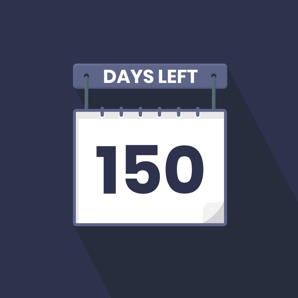 150 Days Left Countdown for sales promotion. 150 days left to go Promotional sales banner vector