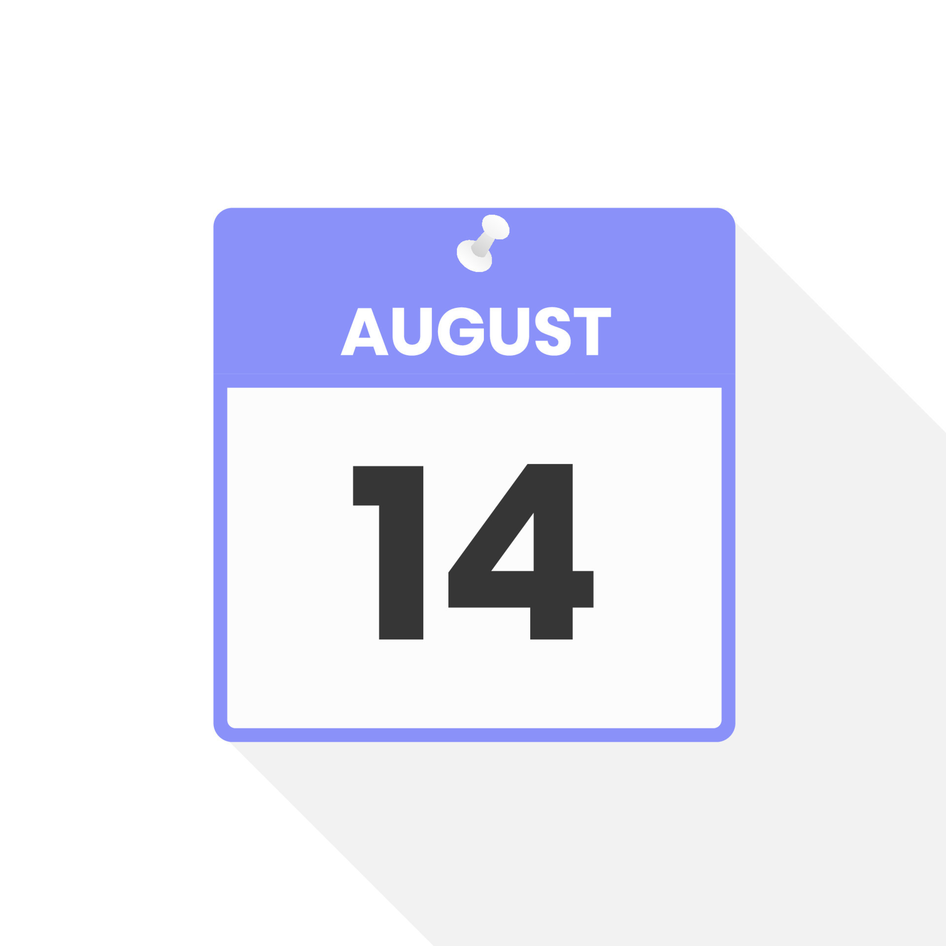August 14 Calendar Icon Date Month Calendar Icon Vector Illustration August 14 Calendar Icon Date Month Calendar Icon Vector Illustration