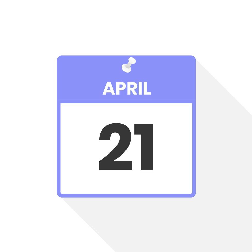 April 21 calendar icon Date Month calendar icon vector illustration April 21 calendar icon Date Month calendar icon vector illustration