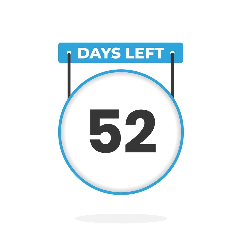 Quedan 52 días de cuenta regresiva para la promoción de ventas. Quedan 52 días para el banner de ventas promocionales. vector