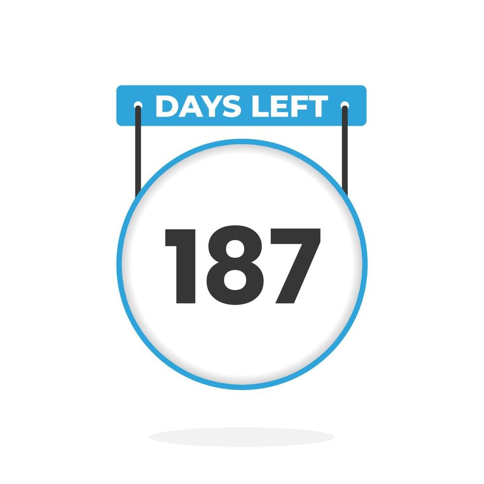 Quedan 187 días de cuenta regresiva para la promoción de ventas. Quedan 187 días para el banner de ventas promocionales. vector