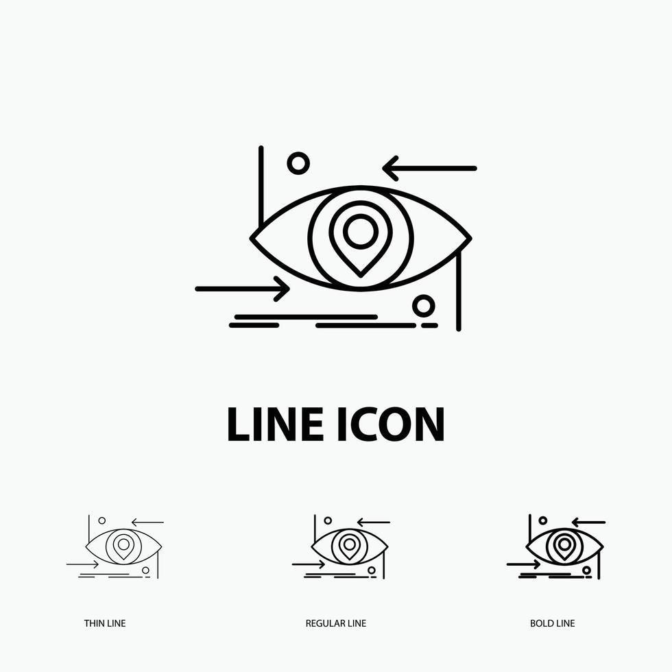 Advanced. future. gen. science. technology. eye Icon in Thin. Regular and Bold Line Style. Vector illustration