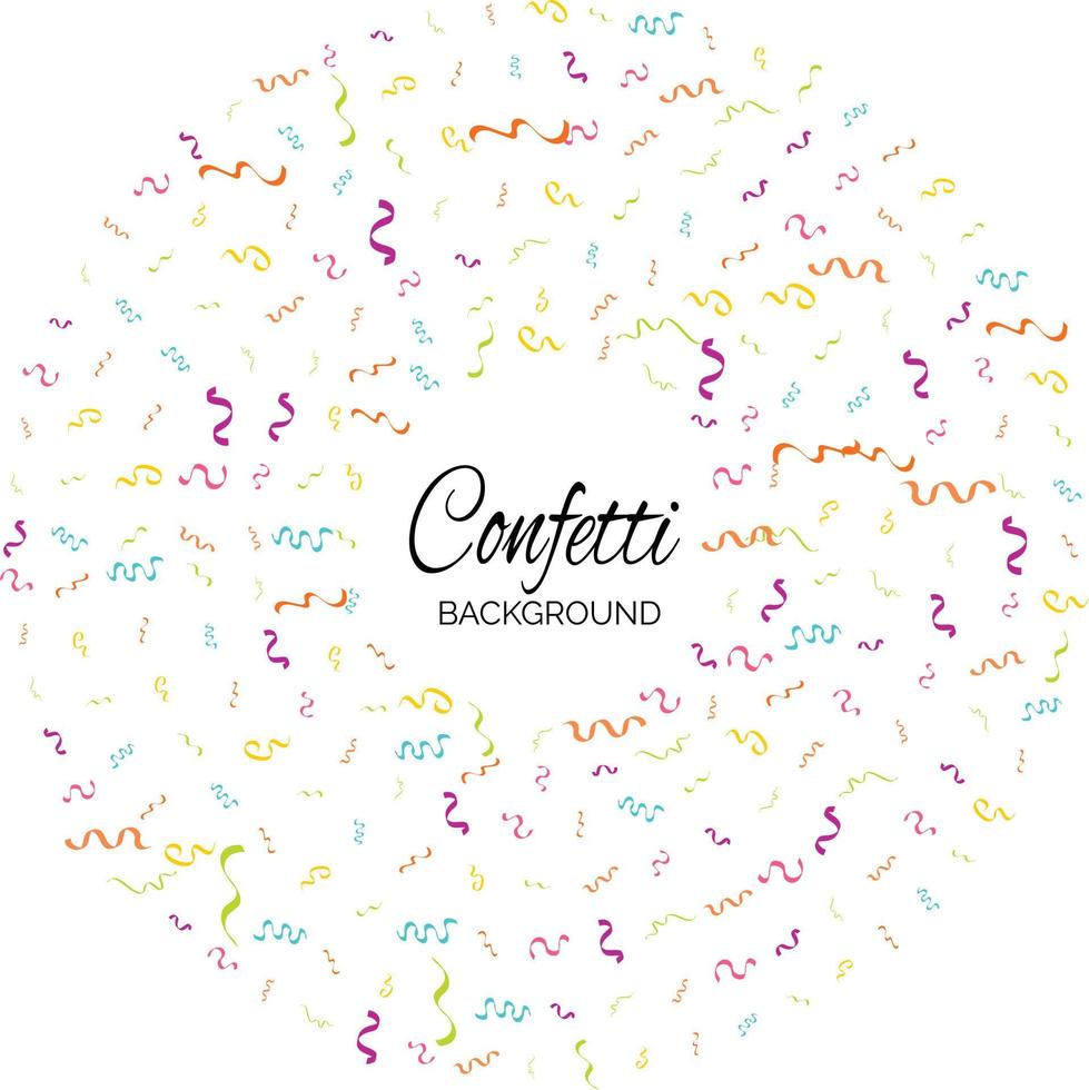 Colorful Confetti. Vector Festive Illustration of Falling Shiny Confetti Isolated on Transparent White Background. Holiday Decorative Tinsel Element for Design