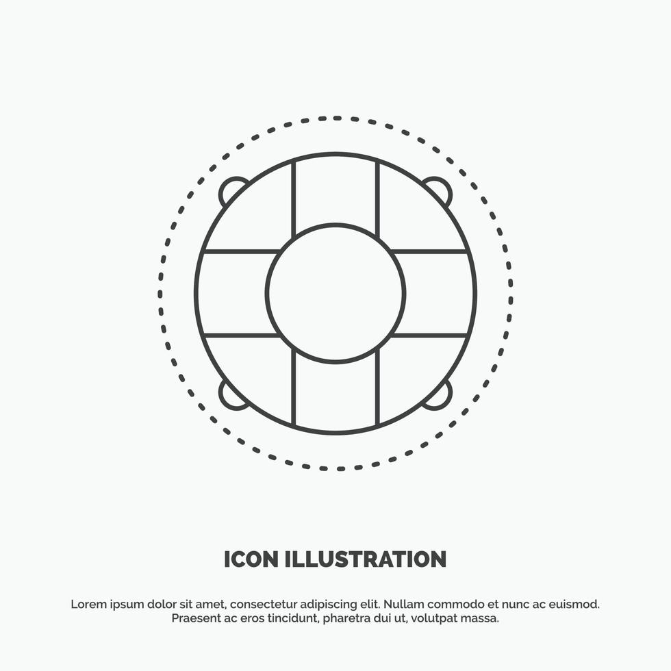 Help. life. lifebuoy. lifesaver. preserver Icon. Line vector gray symbol for UI and UX. website or mobile application