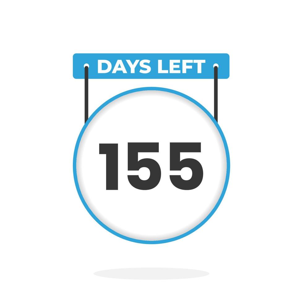 155 Days Left Countdown for sales promotion. 155 days left to go Promotional sales banner vector