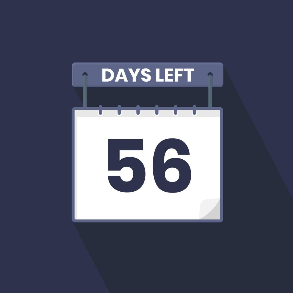 56 Days Left Countdown for sales promotion. 56 days left to go Promotional sales banner vector