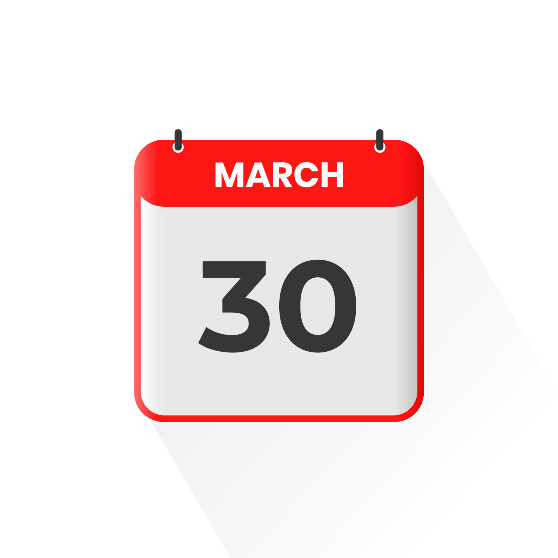 30th March calendar icon March 30 calendar Date Month icon vector 30th March calendar icon March 30 calendar Date Month icon vector