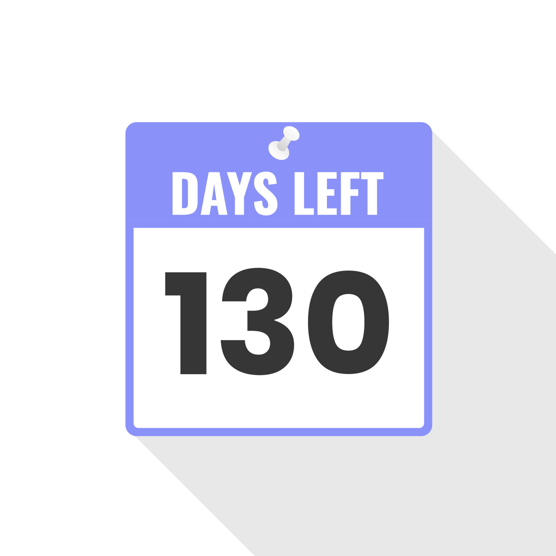 130 Days Left Countdown sales icon. 130 days left to go Promotional banner 12921949 Vector Art