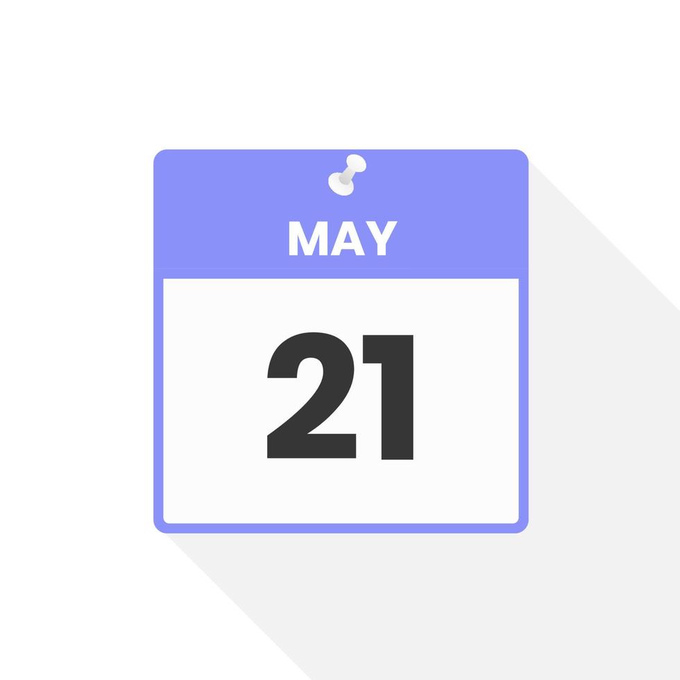 May 21 calendar icon. Date,  Month calendar icon vector illustration