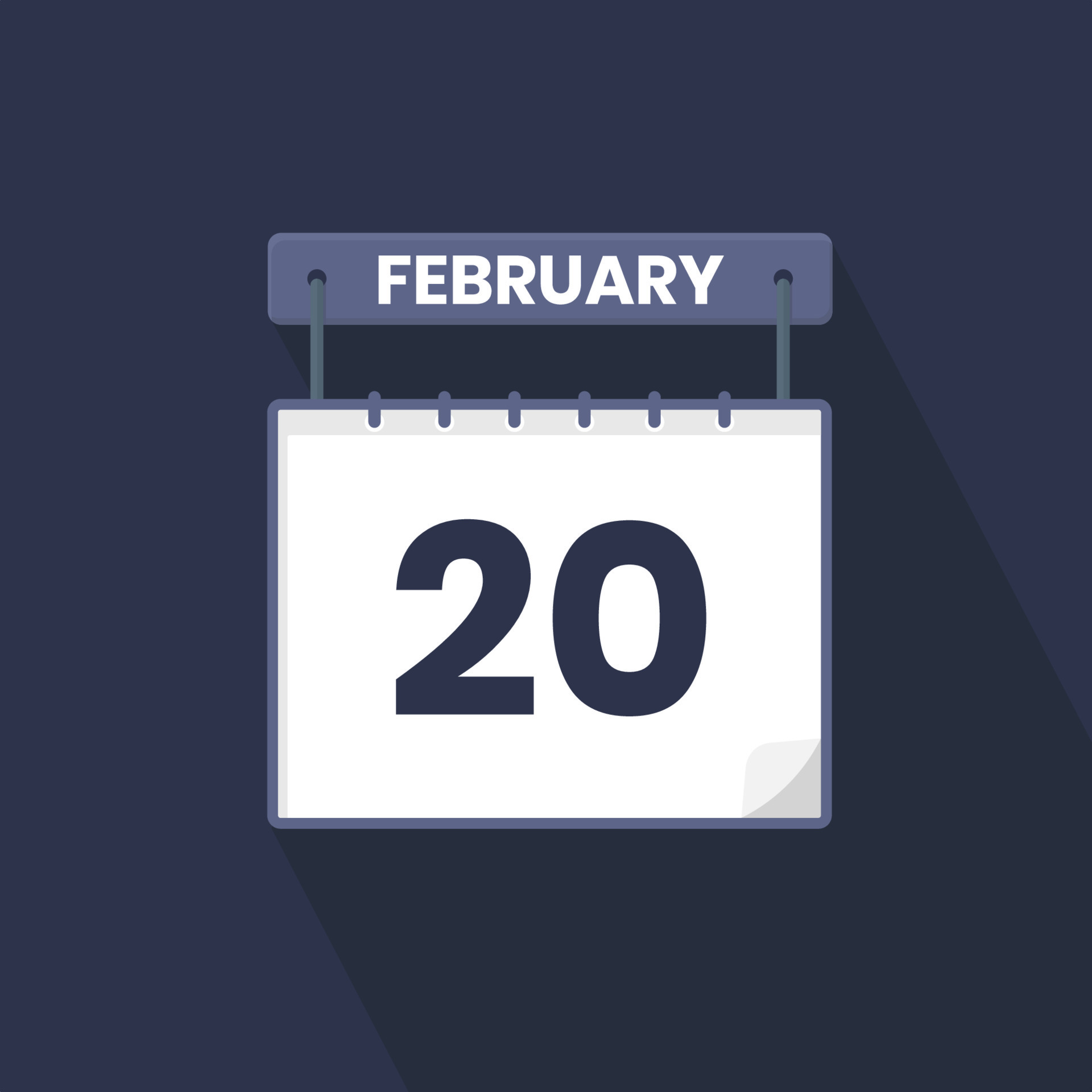 20th February calendar icon February 20 calendar Date Month icon 20th February calendar icon February 20 calendar Date Month icon