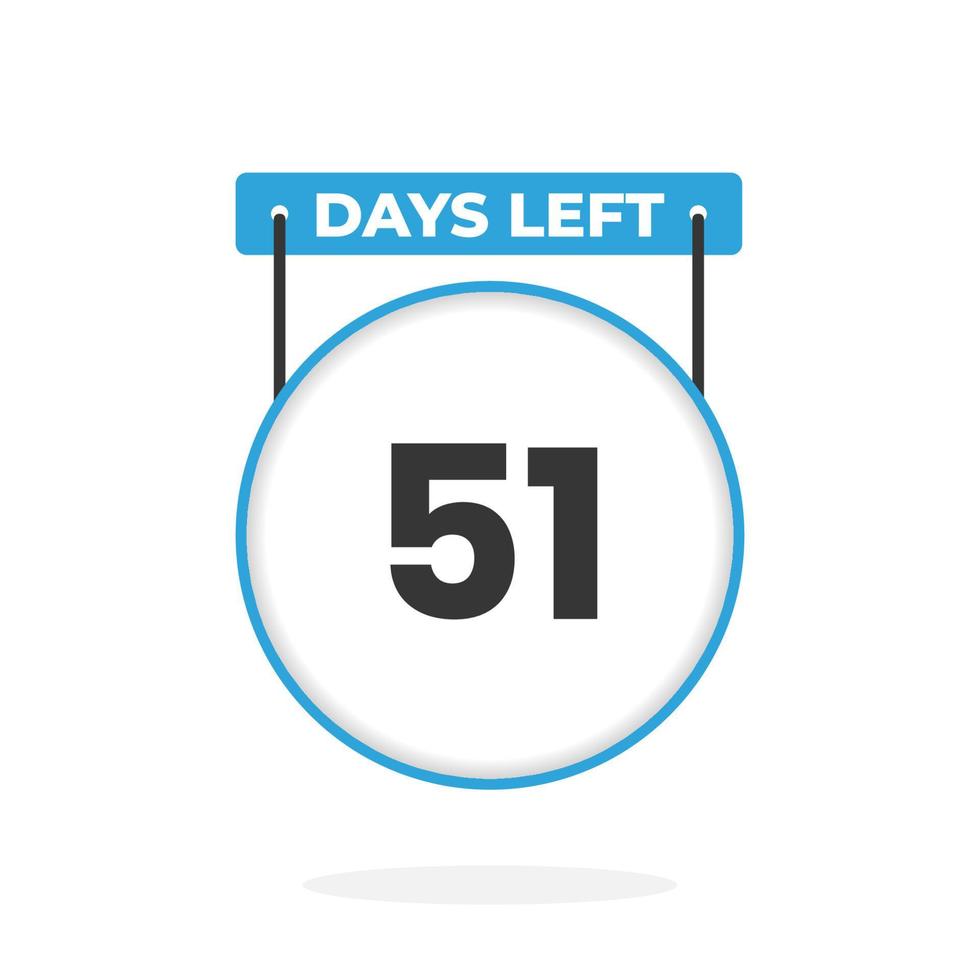 51 Days Left Countdown for sales promotion. 51 days left to go Promotional sales banner vector