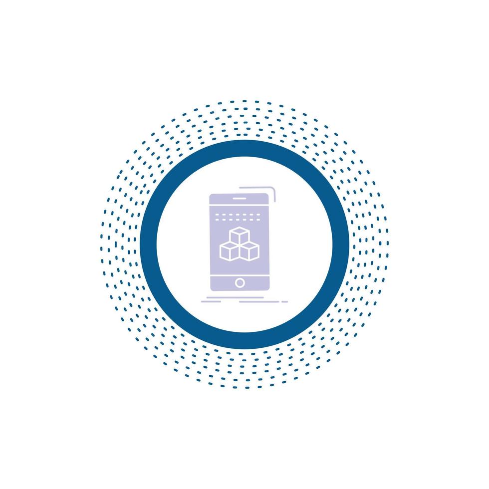 box. 3d. cube. smartphone. product Glyph Icon. Vector isolated illustration