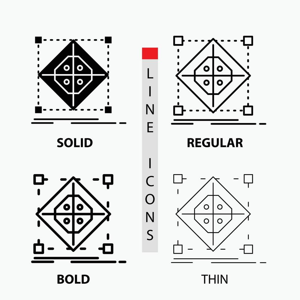 Architecture. cluster. grid. model. preparation Icon in Thin. Regular. Bold Line and Glyph Style. Vector illustration
