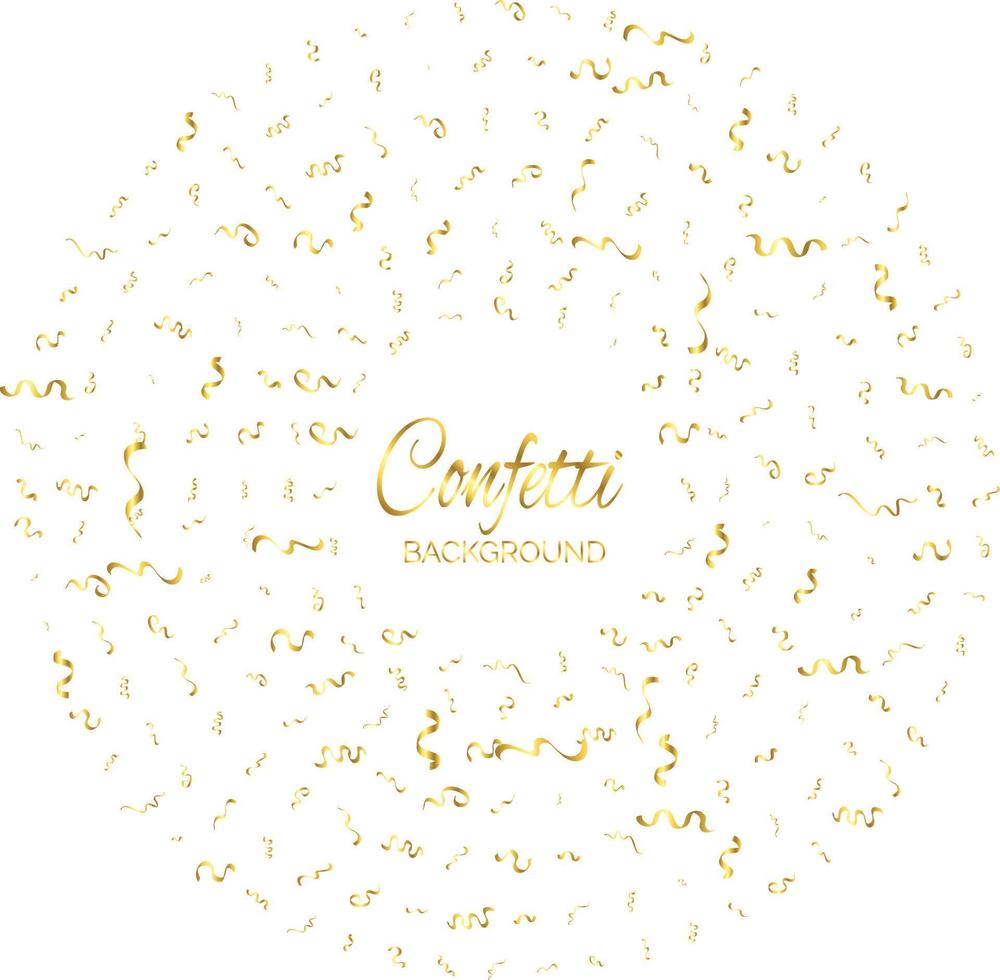 Golden confetti isolated. Festive background. Vector illustration