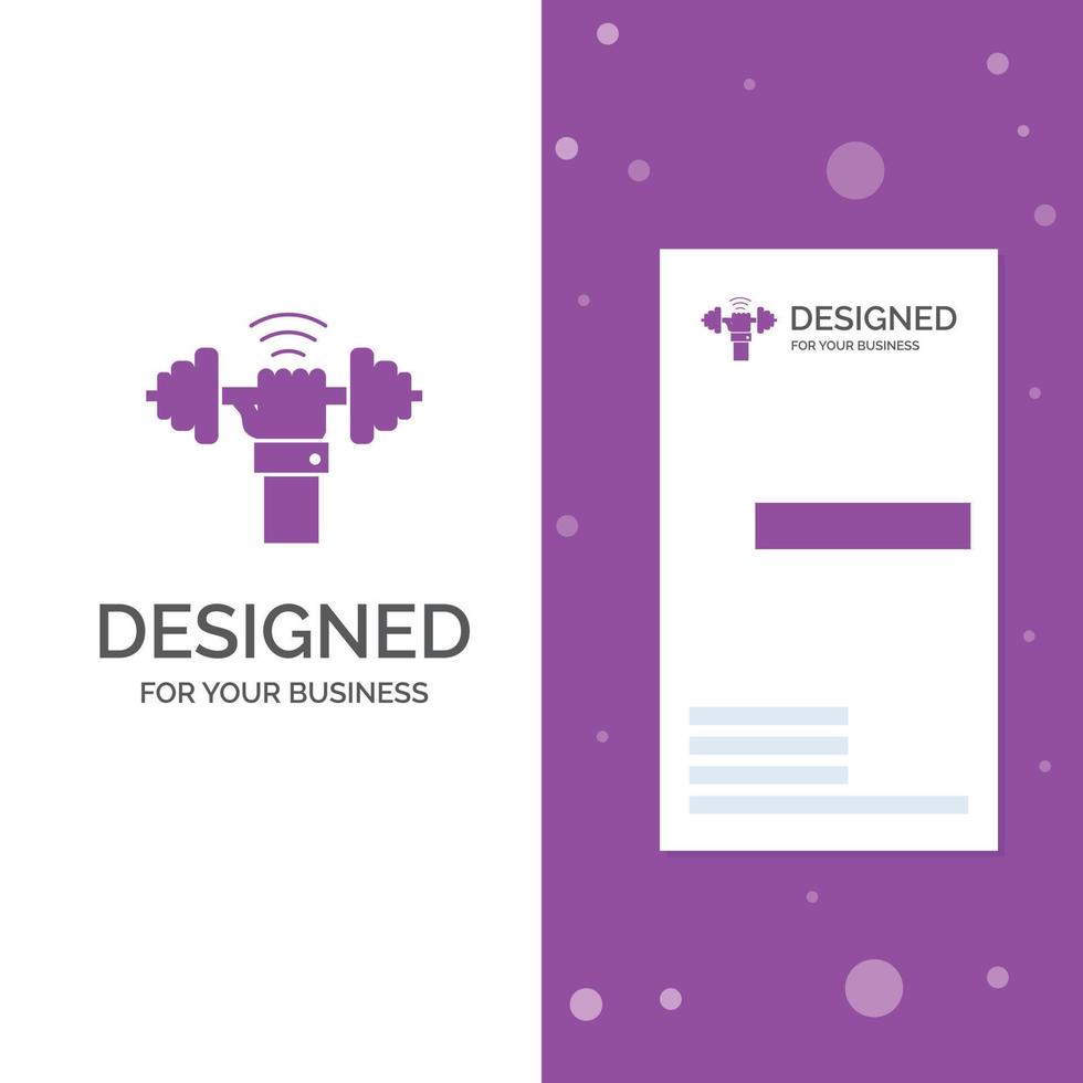 Business Logo for Dumbbell. gain. lifting. power. sport. Vertical Purple Business .Visiting Card template. Creative background vector illustration