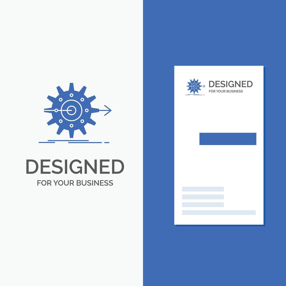 Business Logo for performance. progress. work. setting. gear. Vertical Blue Business .Visiting Card template. vector