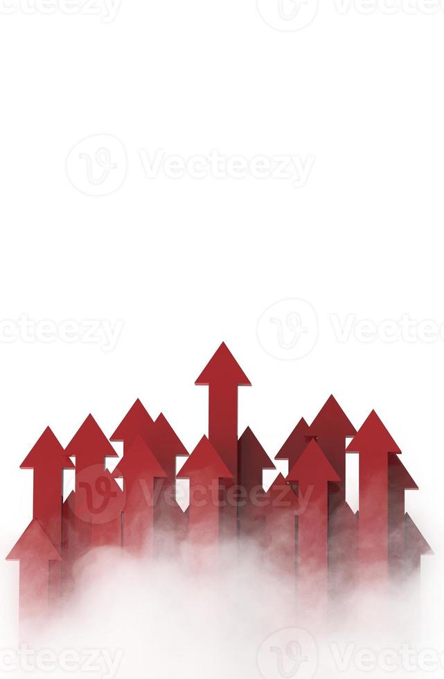 flecha y nube. concepto de negocio en crecimiento.representación 3d. foto