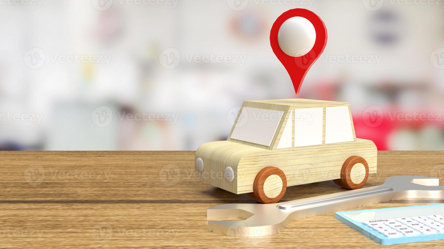 car and tool for auto service  3d rendering photo