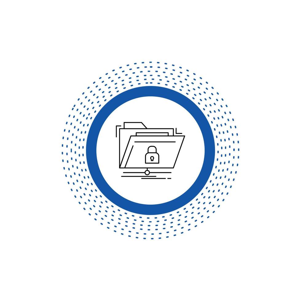 encryption. files. folder. network. secure Line Icon. Vector isolated illustration