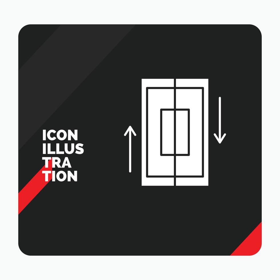 Red and Black Creative presentation Background for sync. synchronization. data. phone. smartphone Glyph Icon vector