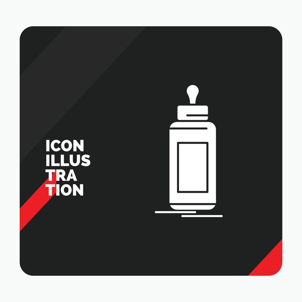 Red and Black Creative presentation Background for feeder. bottle. child. baby. milk Glyph Icon vector