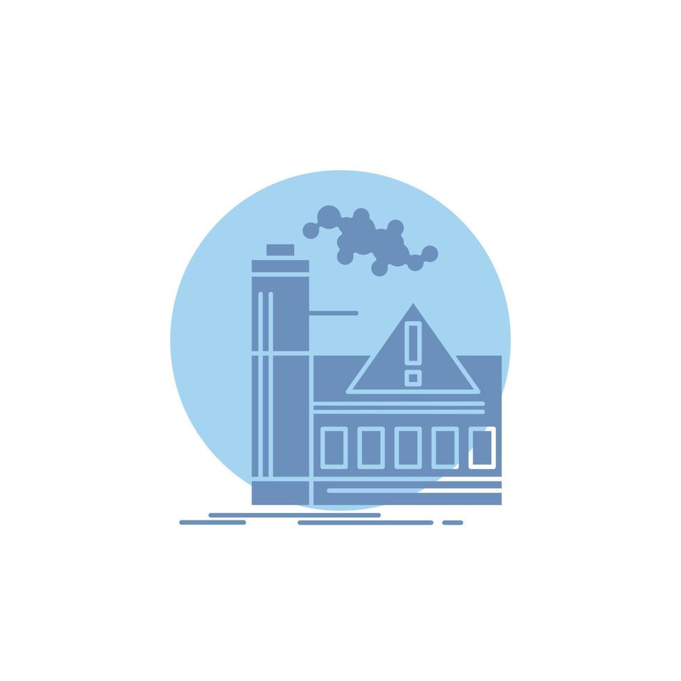 pollution. Factory. Air. Alert. industry Glyph Icon. vector