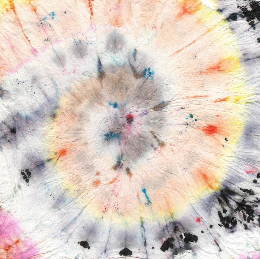 Batik Spiral Spiral Painting.  Rainbow Die Hippie photo