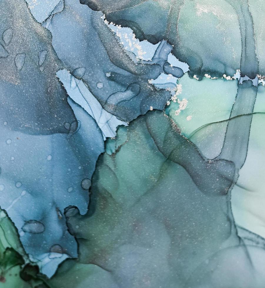 Alcohol Ink Painting. Oil Digital Grunge Design. photo