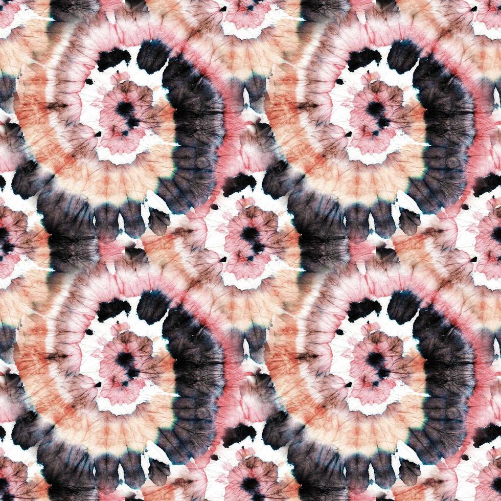 Neon Psychedelic Kaleidoscope. Seamless. Dyed photo