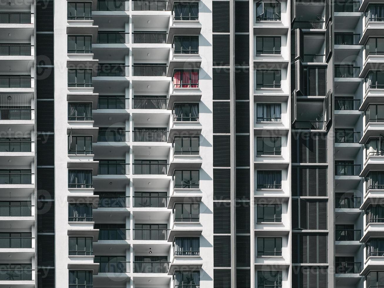 Close-up view of highrise modern apartment building in Kuala Lumpur, Malaysia photo