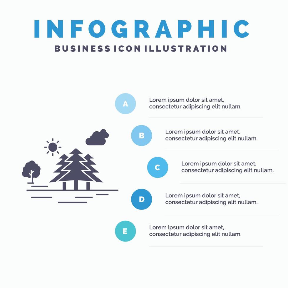 montaña. Cerro. paisaje. naturaleza. plantilla de infografías de nubes para sitio web y presentación. icono de glifo gris con ilustración de vector de estilo infográfico azul.