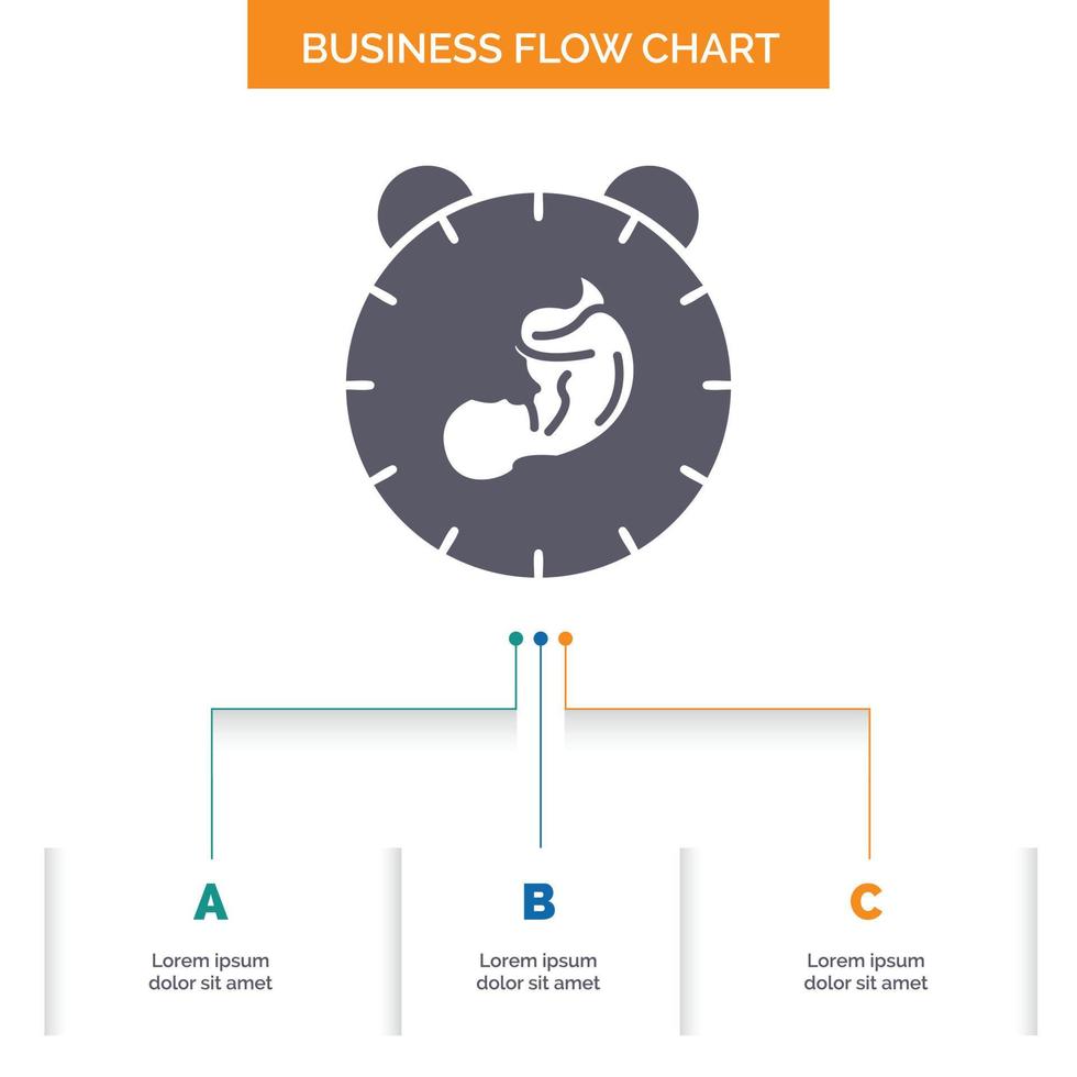 delivery. time. baby. birth. child Business Flow Chart Design with 3 Steps. Glyph Icon For Presentation Background Template Place for text. vector
