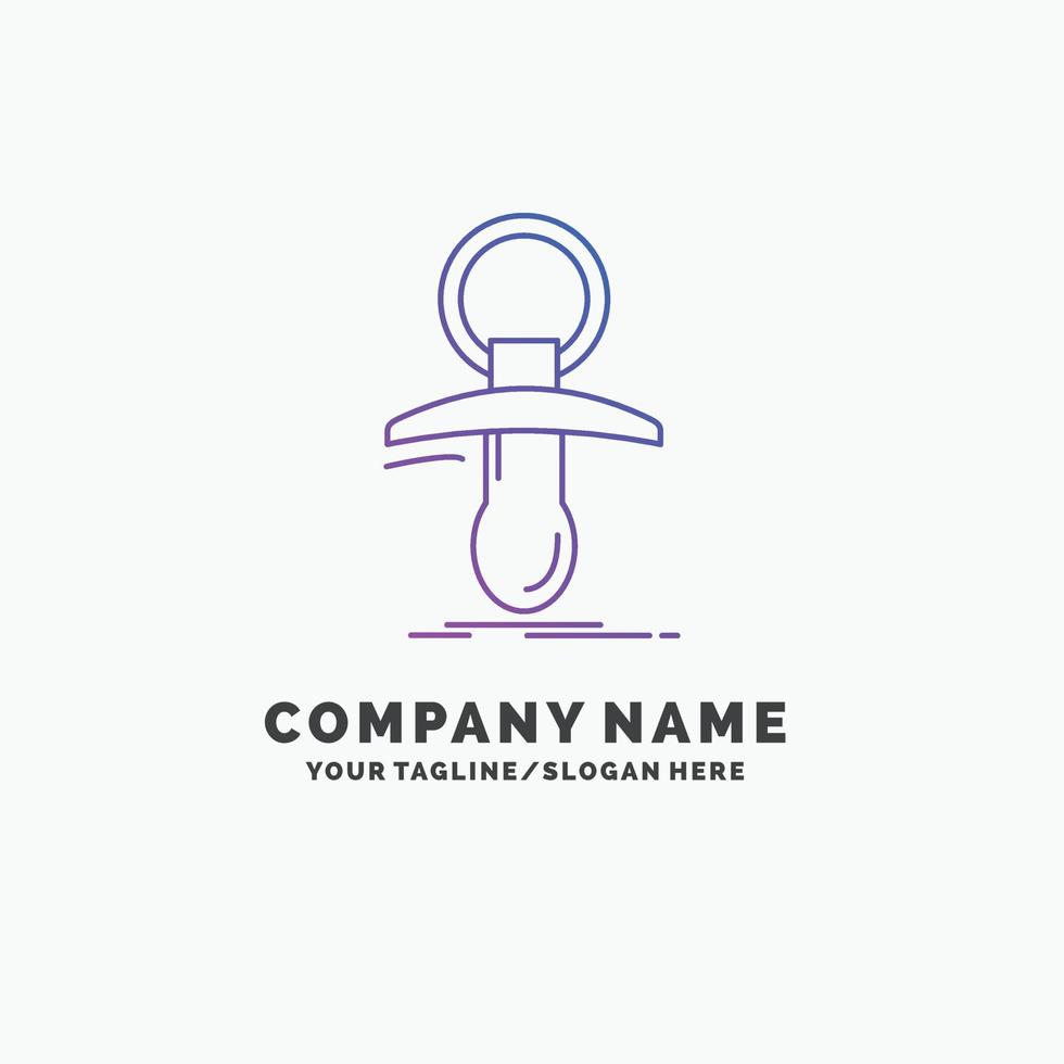 Baby. dummy. newbie. nipple. noob Purple Business Logo Template. Place for Tagline vector