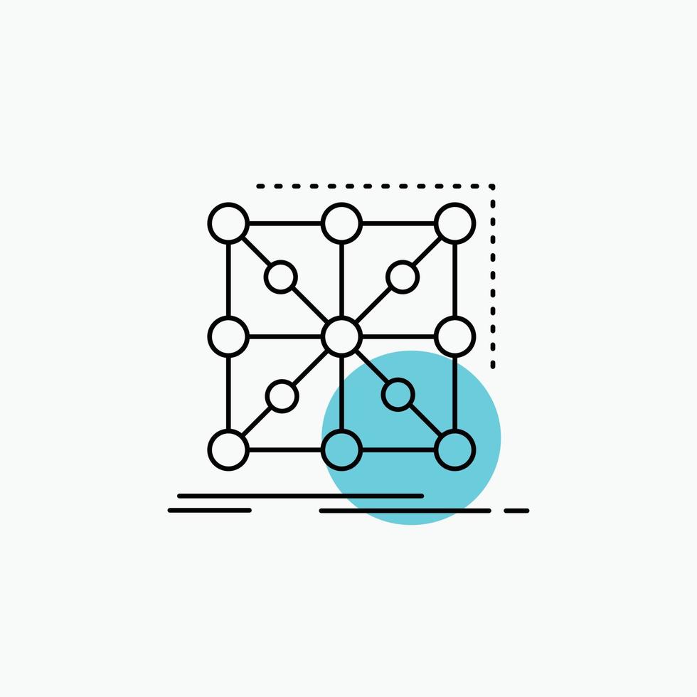 Data. framework. App. cluster. complex Line Icon vector