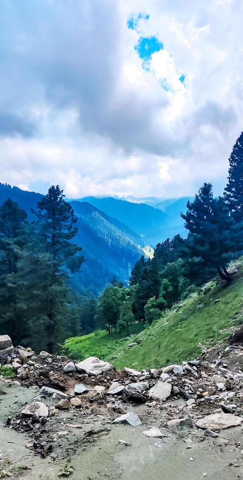 Beautiful mountain and cloudy sky view of Jammu and Kashmir photo