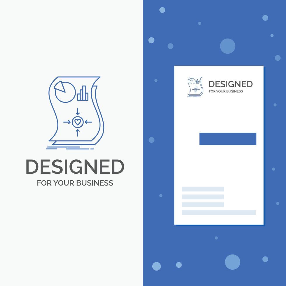 Business Logo for Estimation. love. relationship. response. responsive. Vertical Blue Business .Visiting Card template vector