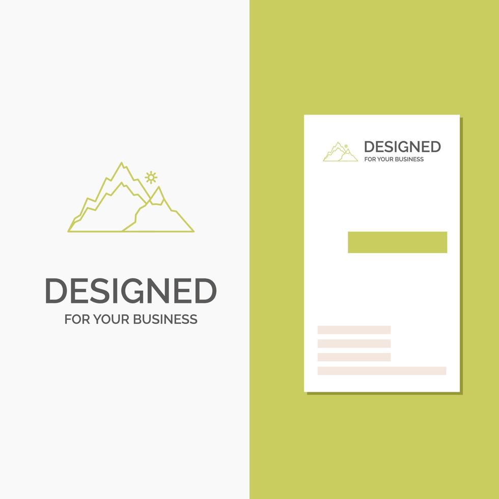 Business Logo for mountain. landscape. hill. nature. tree. Vertical Green Business .Visiting Card template. Creative background vector illustration