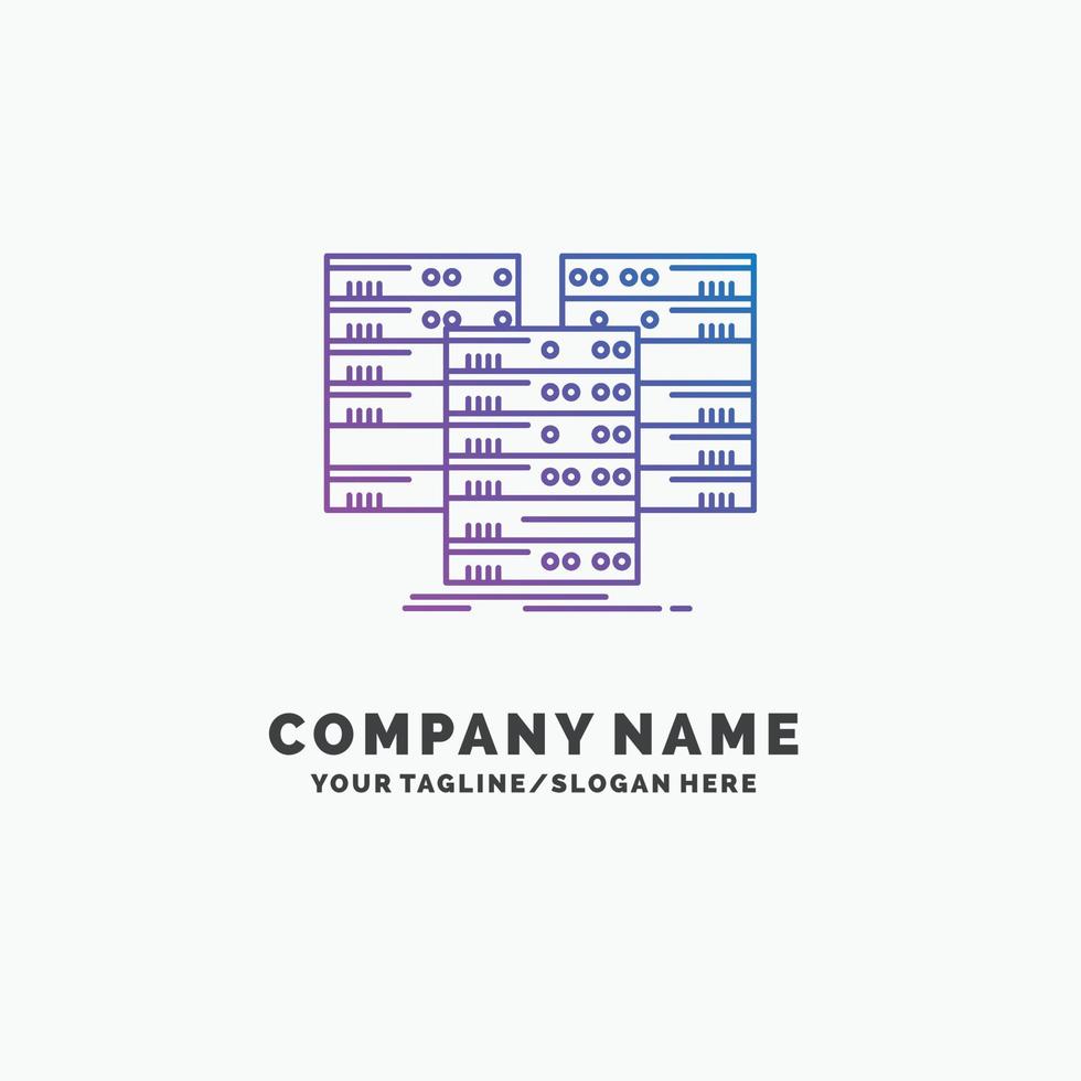 Center. centre. data. database. server Purple Business Logo Template. Place for Tagline vector