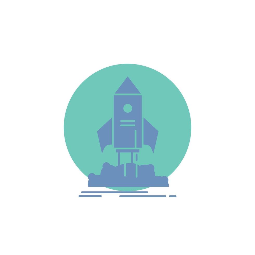 launch. startup. ship. shuttle. mission Glyph Icon. vector