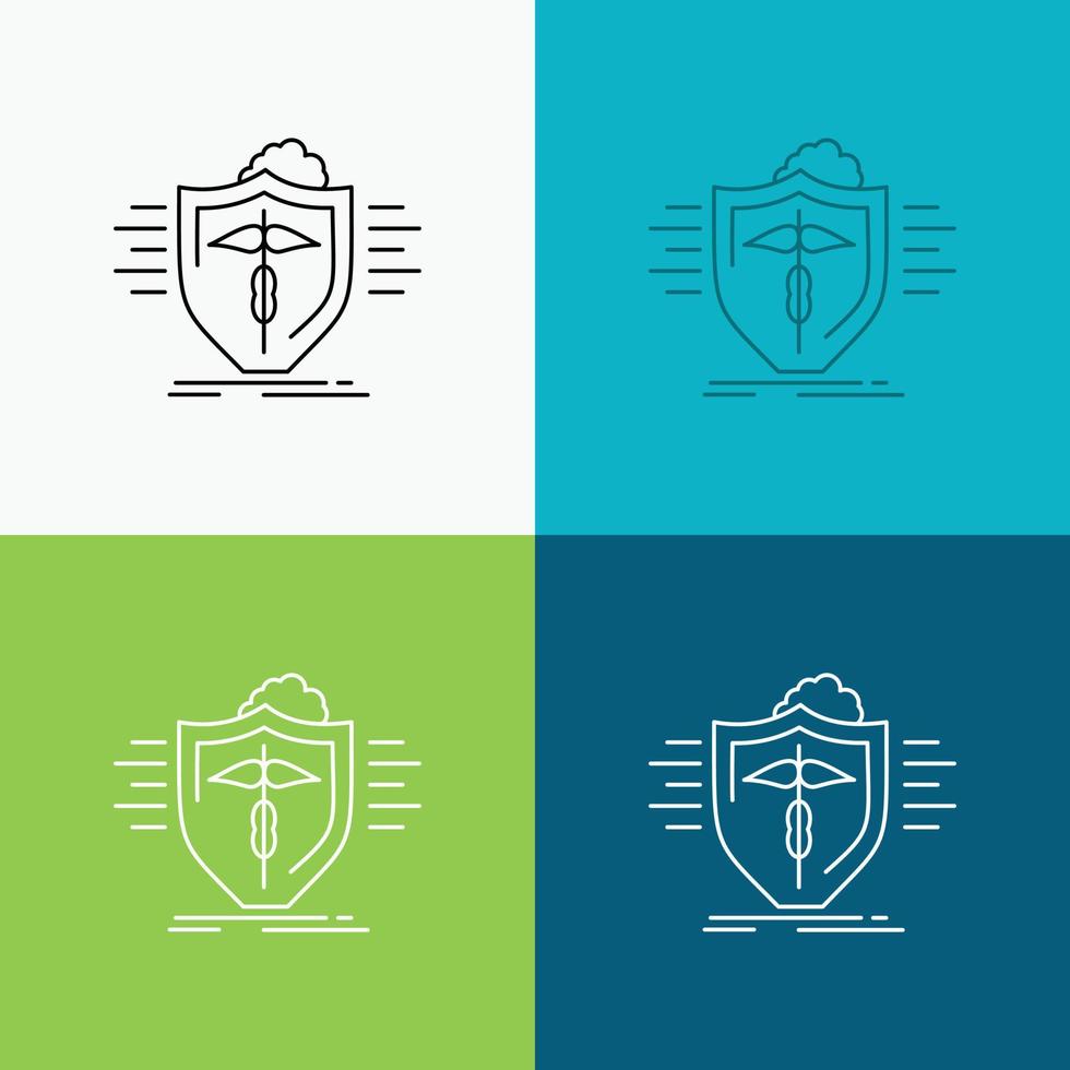 insurance. health. medical. protection. safe Icon Over Various Background. Line style design. designed for web and app. Eps 10 vector illustration