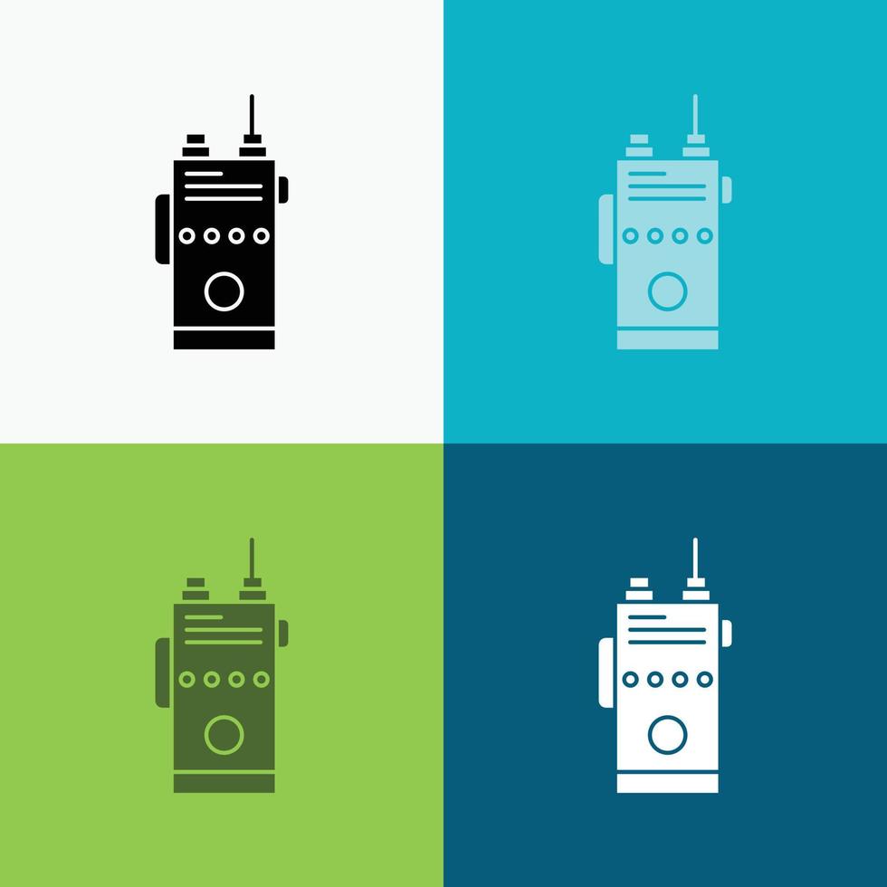walkie. talkie. communication. radio. camping Icon Over Various Background. glyph style design. designed for web and app. Eps 10 vector illustration