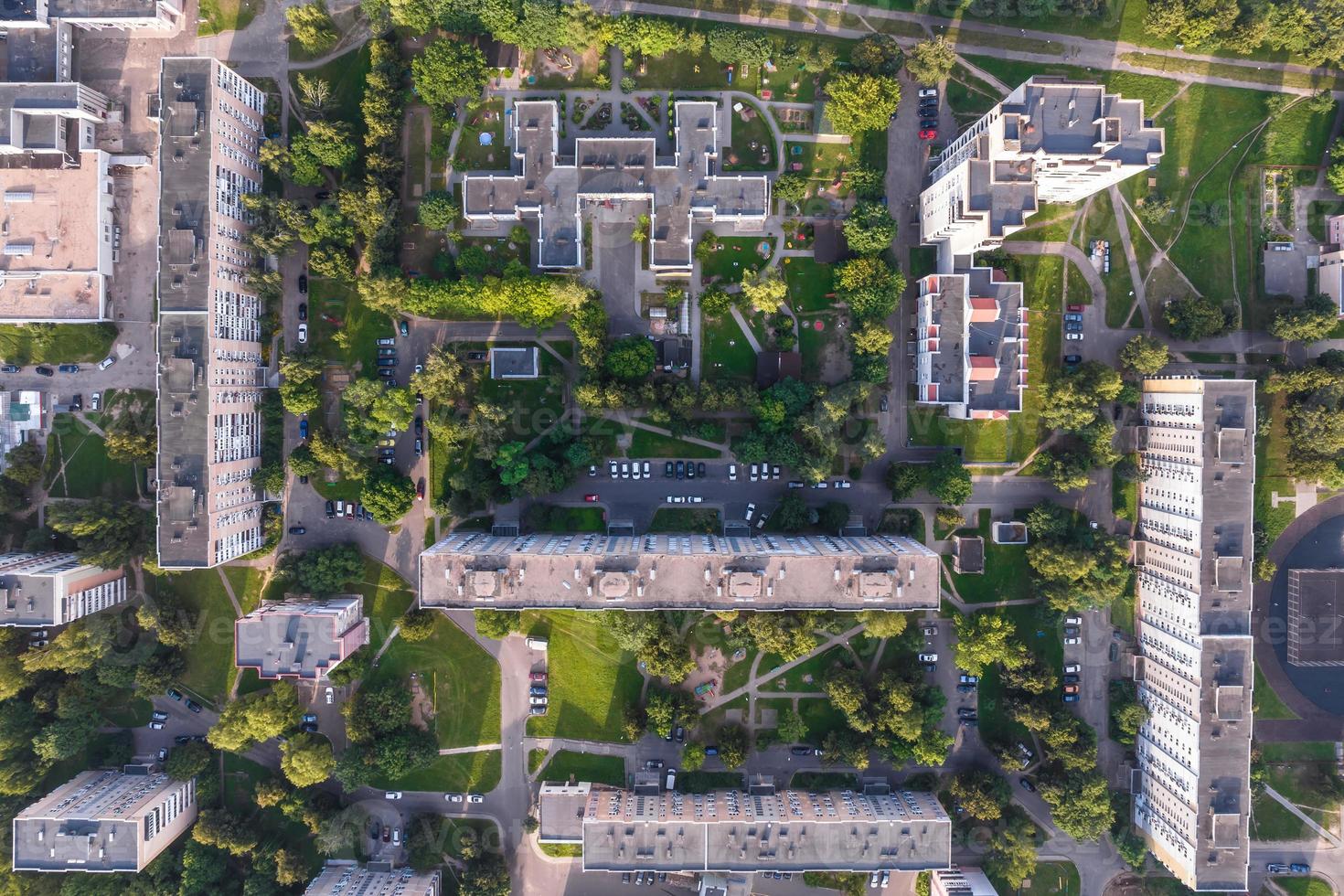 aerial panoramic view of the residential area of high-rise buildings photo